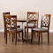 Baxton Studio Tricia Grey Upholstered and Walnut Wood 5-Piece Dining Set 172-9875-10897 - alternate 2